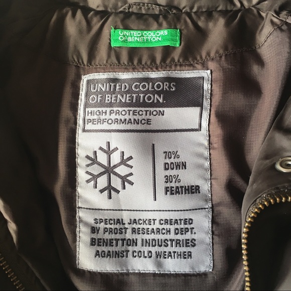 Benetton. Warm black winter coat. No hood. - Picture 3 of 4